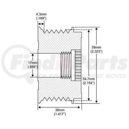 206-48007 by J&N - Mits 6 Grv Decoupler