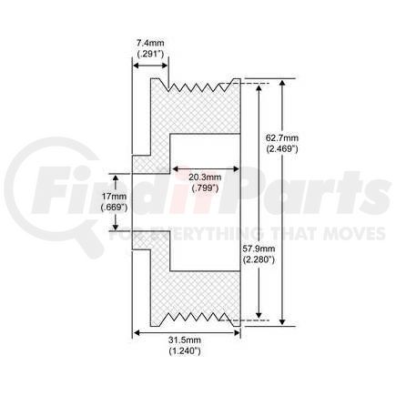 206-52001 by J&N - ND 6 GROOVE PULLEY