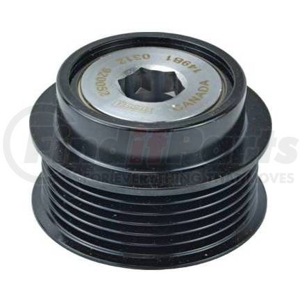 206-48027 by J&N - Pulley 6-Grooves, Decoupler, 0.67" / 17mm ID, 2.75" / 69.9mm OD