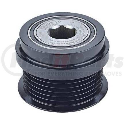 206-52031 by J&N - Pulley 6-Grooves, Decoupler, 0.67" / 17mm ID, 2.54" / 64.5mm OD