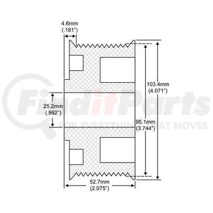 210-12003 by J&N - 12Grv 50DN Pulley