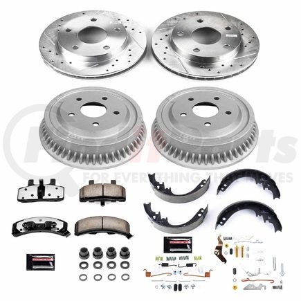 K15033DK-36 by POWERSTOP BRAKES - Z36 Truck Ceramic Brake Pads, Drilled + Slotted Rotors, Drum + Shoe Kit