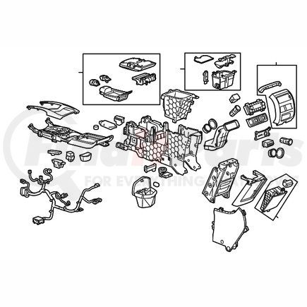 22859055 by GM - Front Floor Console - Center Console, Shale, without Park Sensor, with Rear Entertainment, for 2012 Cadillac SRX