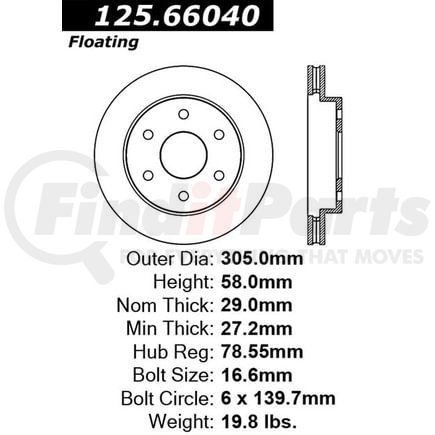 125.66040 by CENTRIC - Centric Premium High Carbon Alloy Brake Rotor