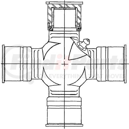 5-462X by DANA - Universal Joint; Greaseable; Zerk in Cross; Metal Back Seals, 1410 Series