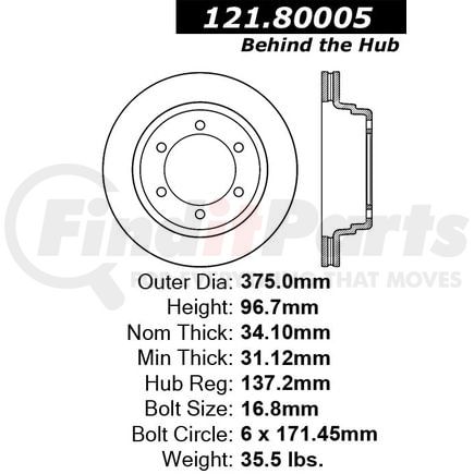 121.80005 by CENTRIC - Standard Brake Rotor
