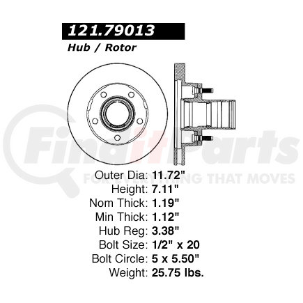121.79013 by CENTRIC - Standard Brake Rotor