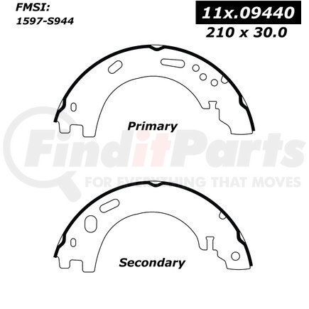 111.0944 by CENTRIC - Premium Parking Brake Shoes