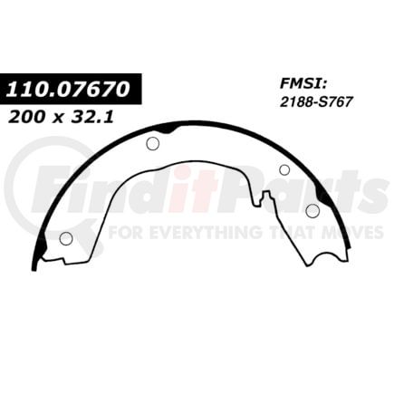 111.0767 by CENTRIC - Premium Parking Brake Shoes