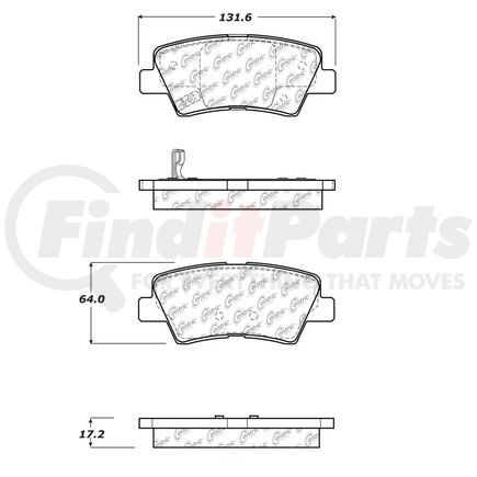 106.14450 by CENTRIC - Posi Quiet Ceramic Brake Pads with Shims and Hardware