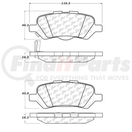 Centric 106.14020 Disc Brake Pad Set PosiQuiet Extended Wear