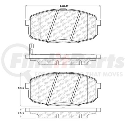 Centric 106.13970 Disc Brake Pad Set PosiQuiet Extended Wear