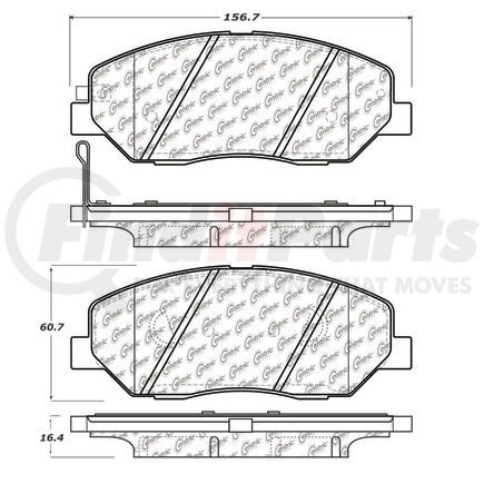 106.13840 by CENTRIC - Posi Quiet Ceramic Brake Pads with Shims and Hardware