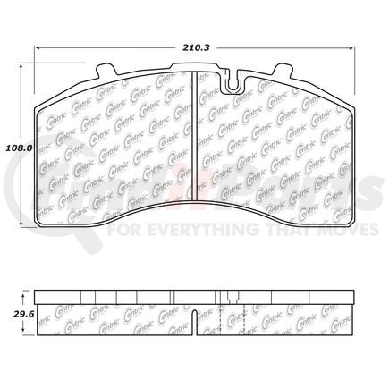 106.1369 by CENTRIC - Heavy Duty 23K Air Disc Brake Pad