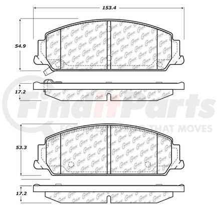 Centric 106.13510 Disc Brake Pad Set POSIQUIET EXTEND