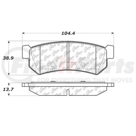 Centric 106.13150 Disc Brake Pad Set Posi Quiet Ceramic Brake Pads with Shims and Hardware