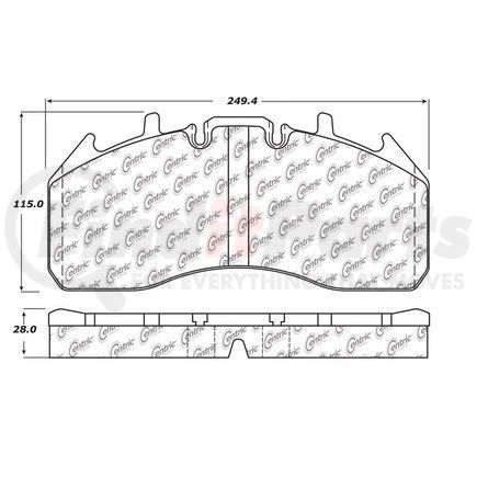 106.1311 by CENTRIC - Heavy Duty 23K Air Disc Brake Pad