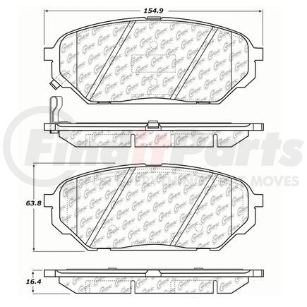 Centric 106.13010 Disc Brake Pad Set Posi Quiet Ceramic Brake Pads with Shims and Hardware