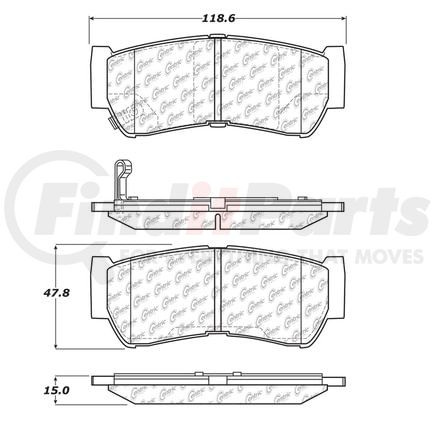 106.12970 by CENTRIC - Posi Quiet Ceramic Brake Pads with Shims and Hardware
