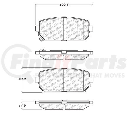 Centric 106.12960 Disc Brake Pad Set Posi Quiet Ceramic Brake Pads with Shims and Hardware