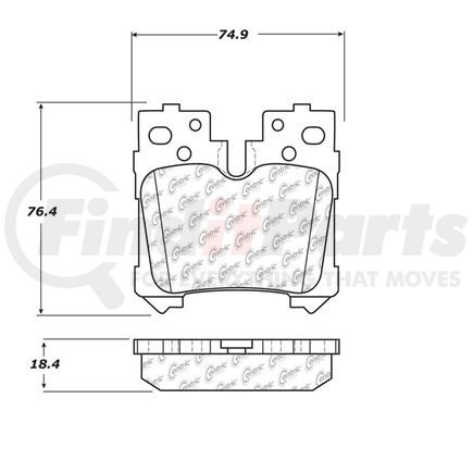 Centric 106.12830 Disc Brake Pad Set Posi Quiet Ceramic Brake Pads with Shims and Hardware