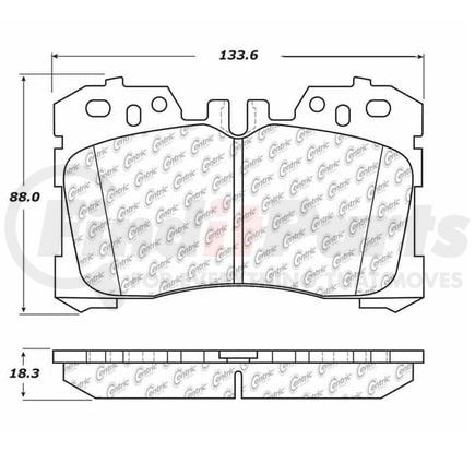 Centric 106.12820 Disc Brake Pad Set Posi Quiet Ceramic Brake Pads with Shims and Hardware