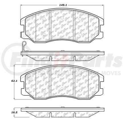Centric 106.12640 Disc Brake Pad Set PosiQuiet Extended Wear