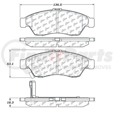 Centric 106.11950 Disc Brake Pad Set PosiQuiet Extended Wear