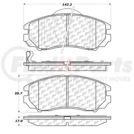 Centric 106.11040 Disc Brake Pad Set PosiQuiet Extended Wear