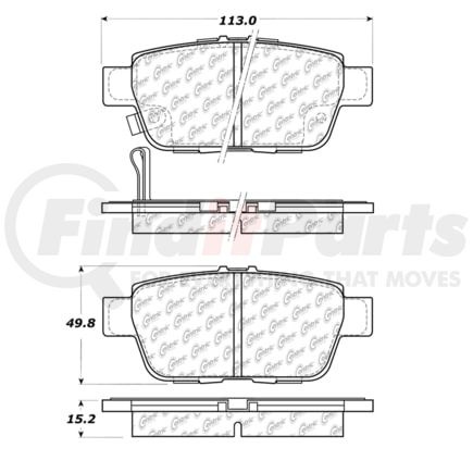 Centric 106.11030 Disc Brake Pad Set Posi Quiet Ceramic Brake Pads with Shims and Hardware