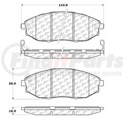Centric 106.10310 Disc Brake Pad Set PosiQuiet Extended Wear