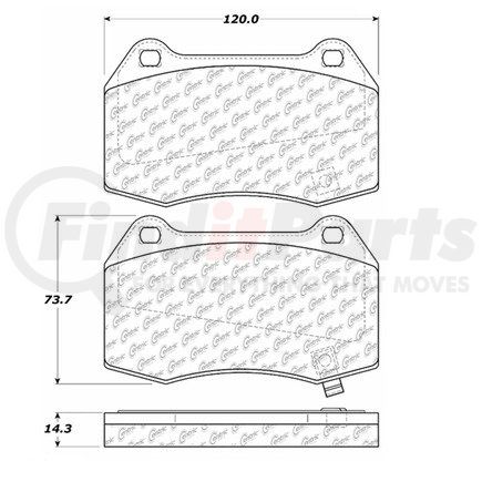 Centric 106.09600 Disc Brake Pad Set Posi Quiet Semi-Metallic Brake Pads with Hardware