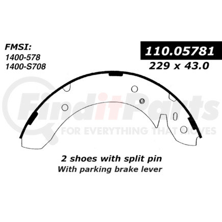 Centric 111.05781 Drum Brake Shoe Centric Premium Brake Shoes