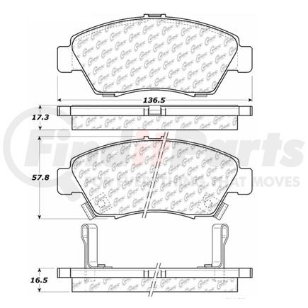 106.06210 by CENTRIC - Posi Quiet Ceramic Brake Pads with Shims and Hardware