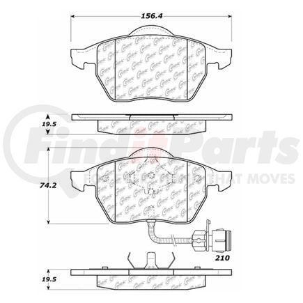 106.05550 by CENTRIC - Posi Quiet Semi-Metallic Brake Pads with Hardware