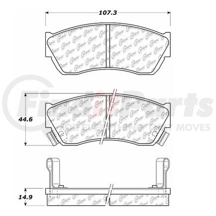 Centric 106.04510 Disc Brake Pad Set PosiQuiet Extended Wear