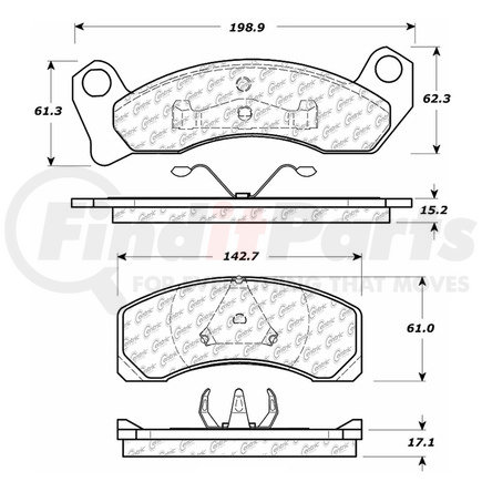 Centric 106.04310 Disc Brake Pad Set PosiQuiet Extended Wear