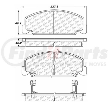 Centric 106.0273 Disc Brake Pad Set Posi-Quiet Extended Wear Brake Pads with Shims and Hardware