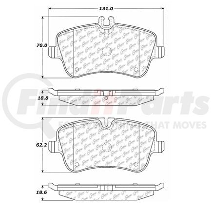 106.08720 by CENTRIC - Posi Quiet Semi-Metallic Brake Pads with Hardware