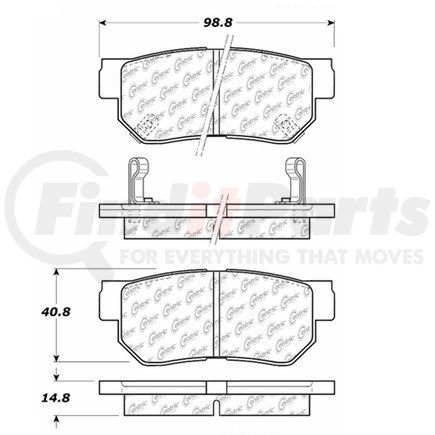 Centric 106.0813 Disc Brake Pad Set Posi-Quiet Extended Wear Brake Pads with Shims and Hardware