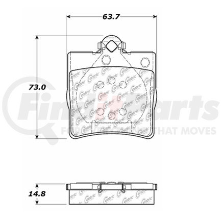 106.07790 by CENTRIC - Posi Quiet Semi-Metallic Brake Pads with Hardware