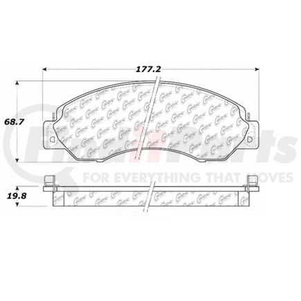 106.0701 by CENTRIC - Posi-Quiet Extended Wear Brake Pads with Shims and Hardware