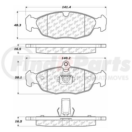 Centric 106.06881 Disc Brake Pad Set PosiQuiet Extended Wear