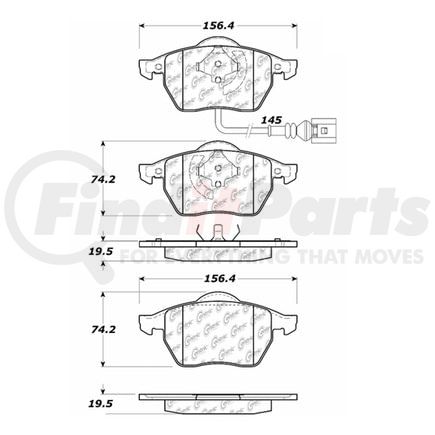 106.06871 by CENTRIC - Posi Quiet Semi-Metallic Brake Pads with Hardware