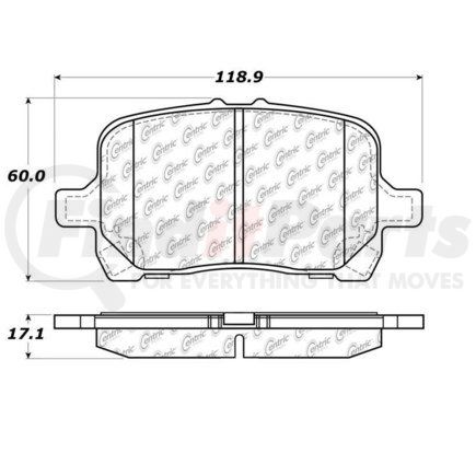 105.11600 by CENTRIC - Posi Quiet Ceramic Brake Pads with Shims and Hardware