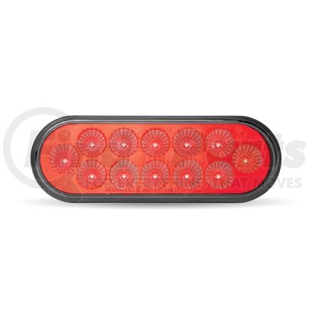 TLED-AOXRW by TRUX - Stop, Turn & Tail Light, Oval, Annodized, Dual Red/White LED (12 Diodes)