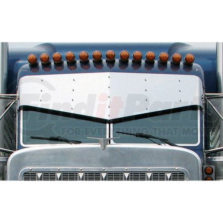 TSUN-P3 by TRUX - Sunvisor, 16", Slammed, Stainless Steel, for Peterbilt 379