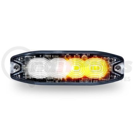 TLED-W34AW by TRUX - Warning Strobe, Amber/White, LED, Class 1, Low Profile, with 36 Flash Patterns, 4 Diodes