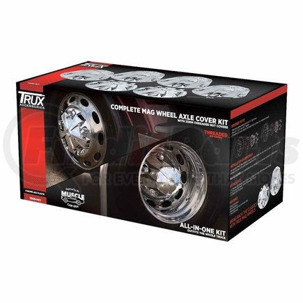 THUB-MC1 by TRUX - Wheel Accessories - Hub Cover Kit, Front & Rear, Mag, Chrome, Plastic, with Threaded Nut Covers