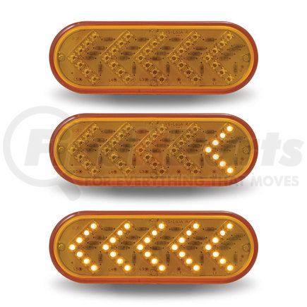 TLED-SOBA by TRUX - Oval Sequential Arrow Amber LED (35 Diodes)